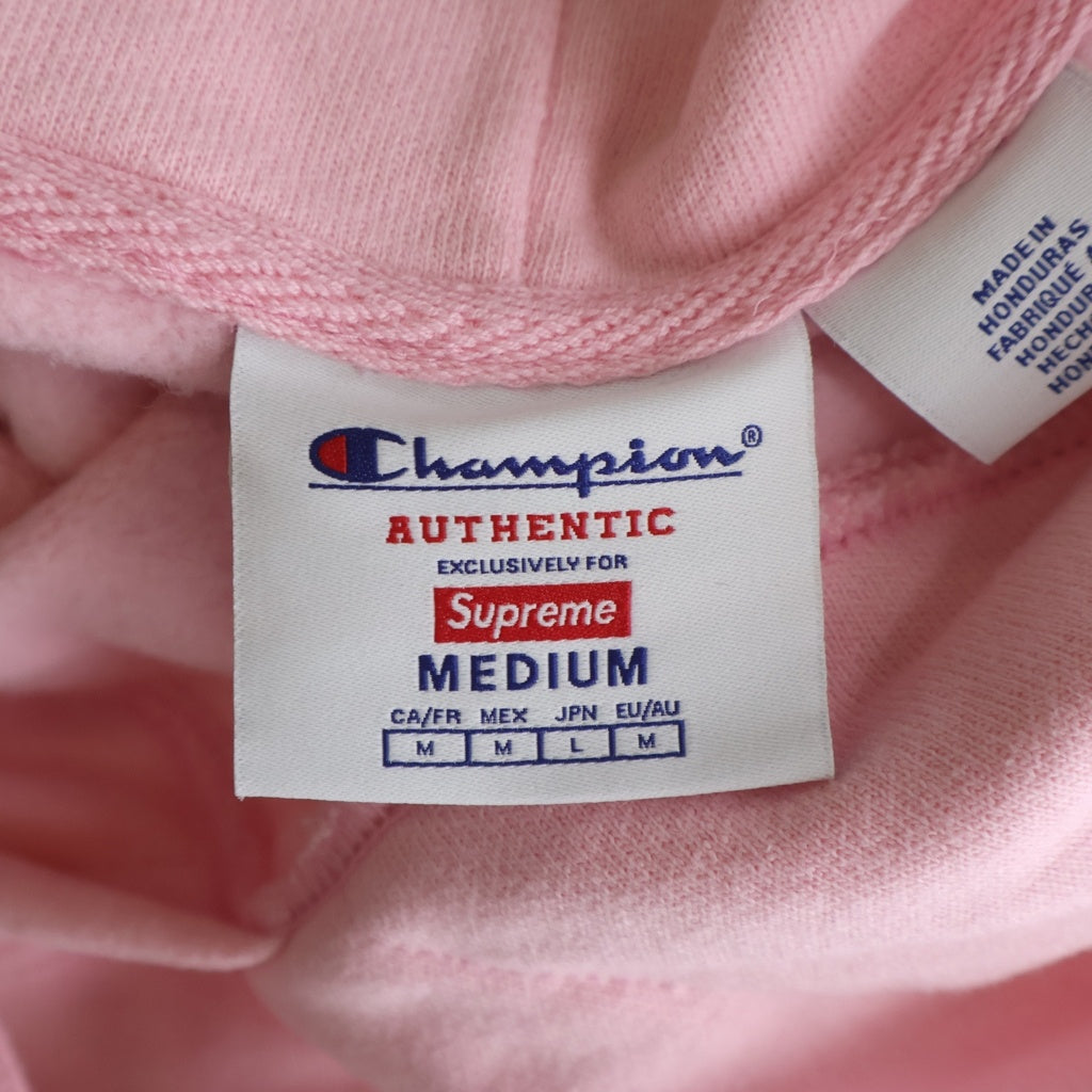SUPREME(シュプリーム) 25SS ×Champion Hooded Sweatshirt チャンピオン プルオーバースウェットパーカー フーディー ピンク