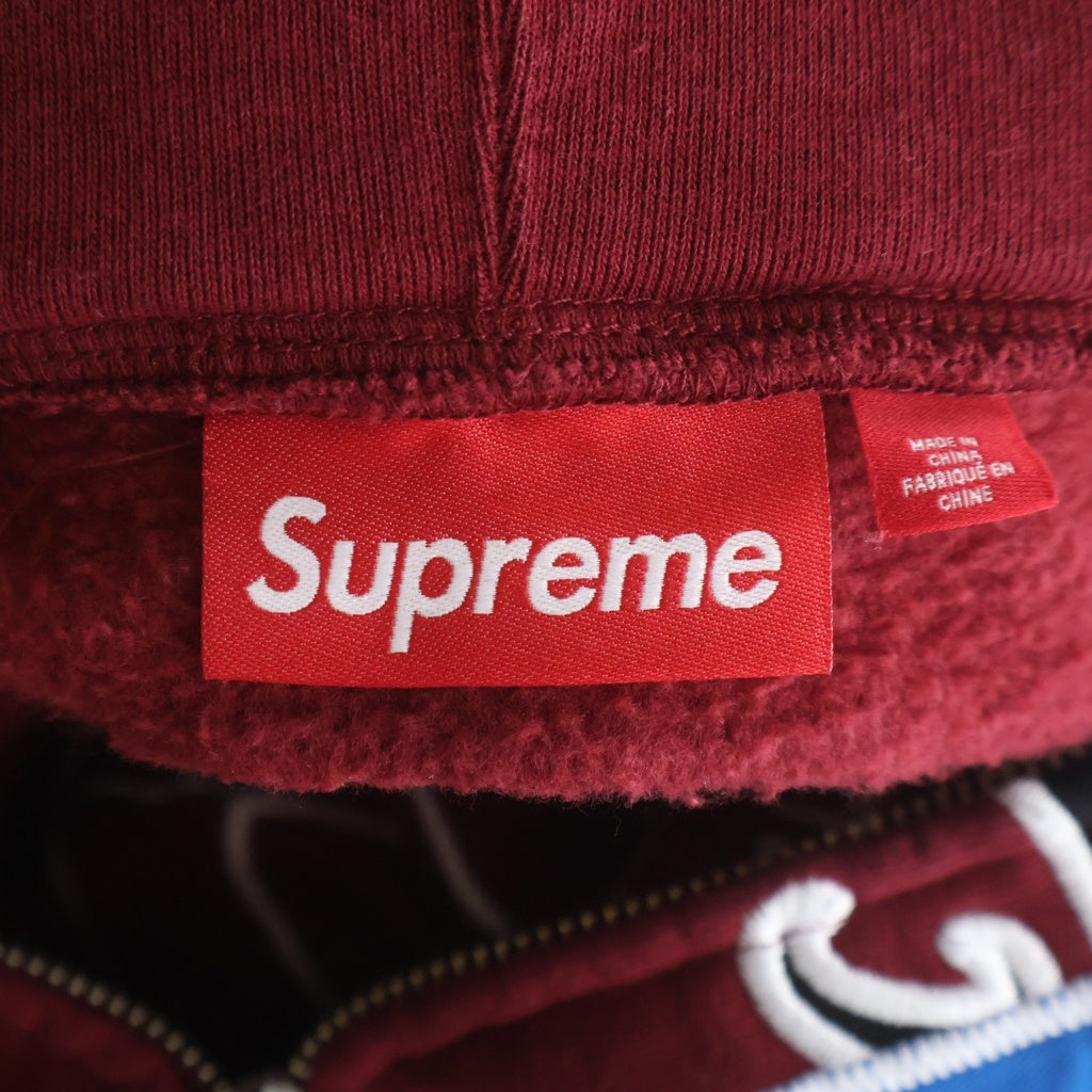 SUPREME(シュプリーム) 26SS Warrios Applique Zip Up Hooded Sweat Shirt ウォリアーズ アプリケ ジップアップ フーデッド スウェット パーカー レッド