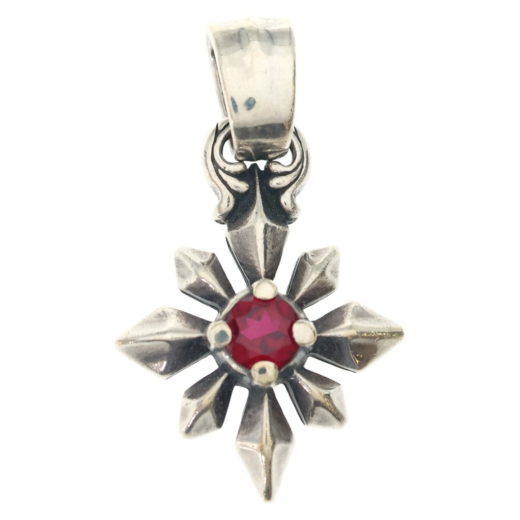 Bill Wall Leather/BWL(ビルウォールレザー) Mid Star Stone Charm ミッドスターストーン チャーム センターレッドストーン ペンダントトップ シルバー