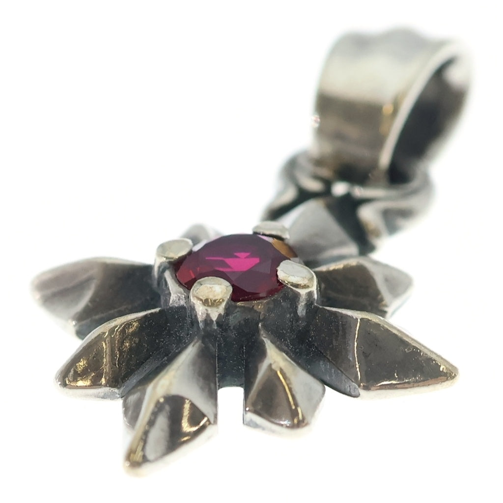 Bill Wall Leather/BWL(ビルウォールレザー) Mid Star Stone Charm ミッドスターストーン チャーム センターレッドストーン ペンダントトップ シルバー
