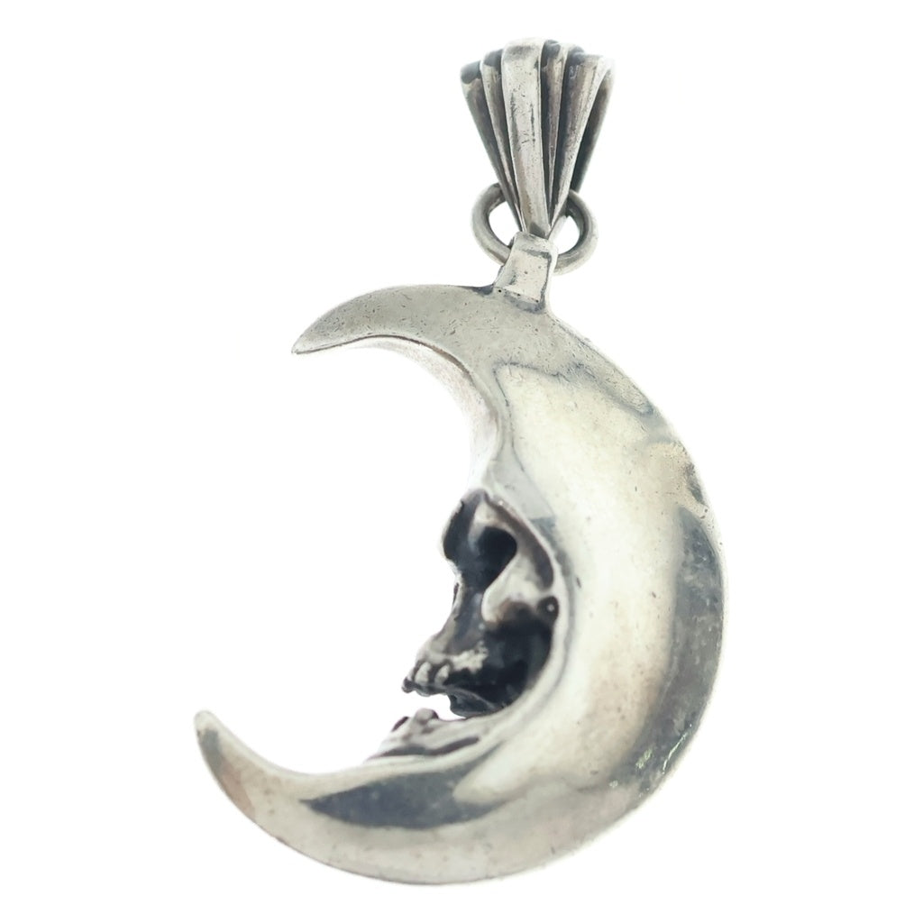 CRAZY PIG(クレイジーピッグ) Skull in The Moon スカルインザムーン ペンダントトップ シルバー
