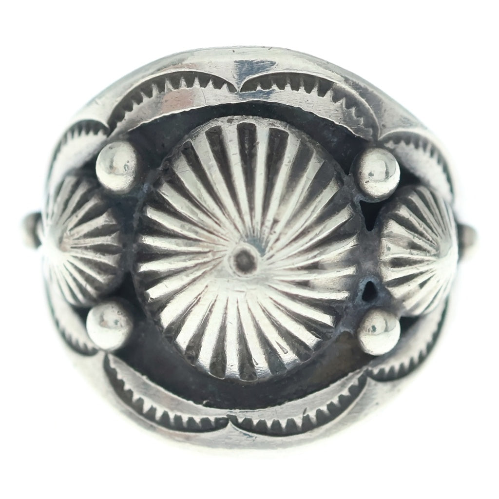 INDIAN JEWELRY(インディアンジュエリー) Navajo ナバホ族 C.MTZ刻印 コンチョ リング シルバー