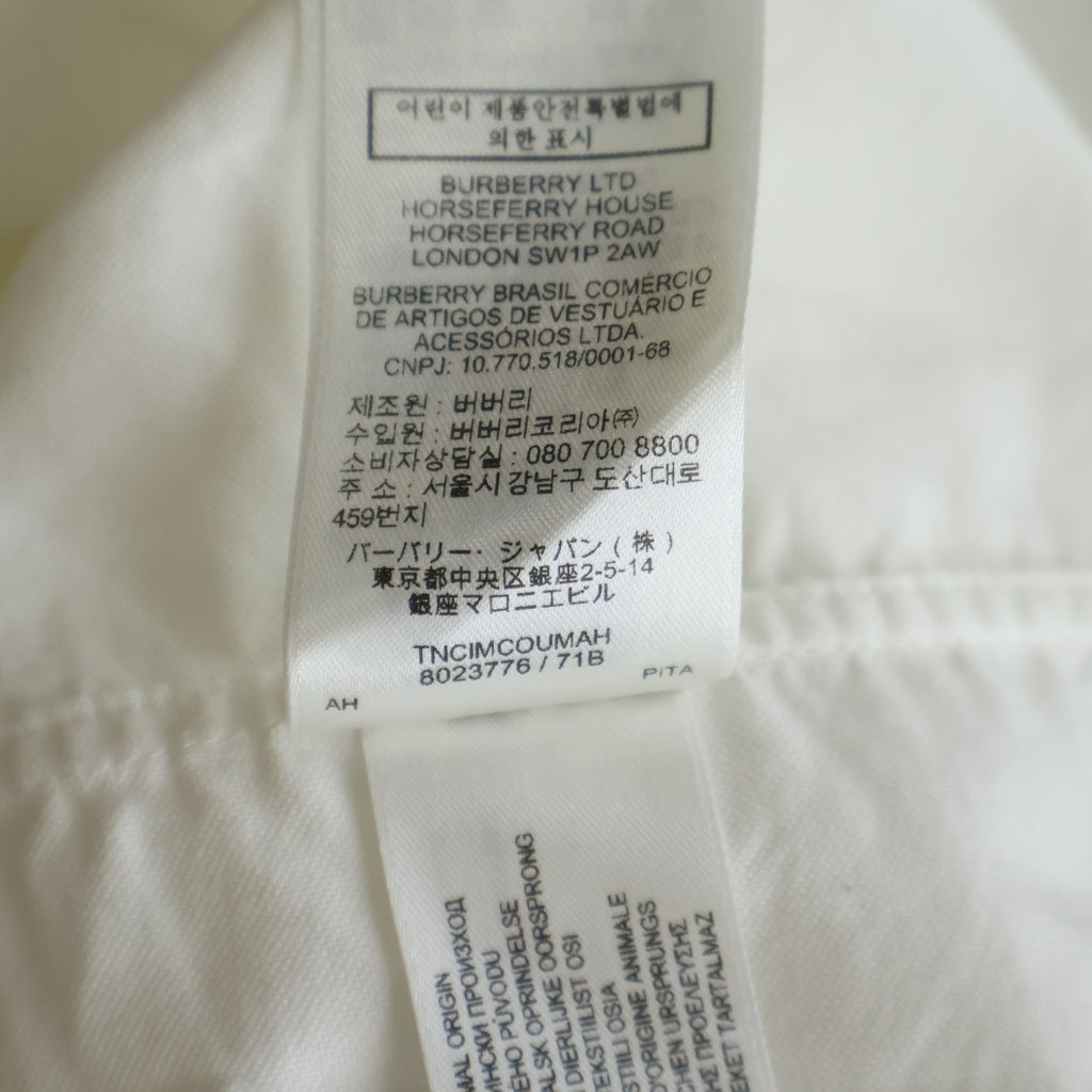 BURBERRY(バーバリー) Horseferry Long Sleeve Shirt ロゴプリント 長袖シャツ ロングスリーブ ホワイト 8023776