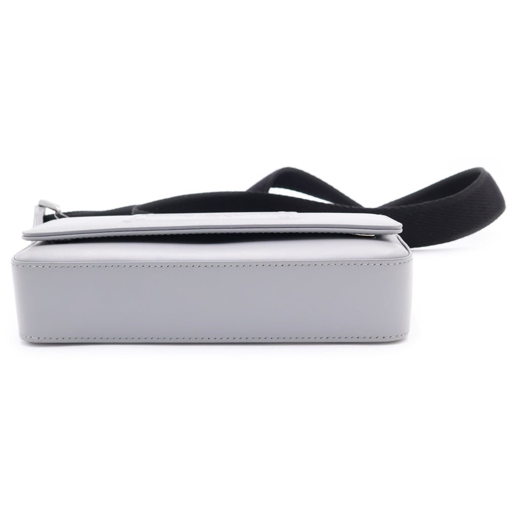 DOLCE & GABBANA(ドルチェアンドガッバーナ) Logo Embossed Shoulder Bag エンボスロゴ ショルダー レザーバッグ グレー