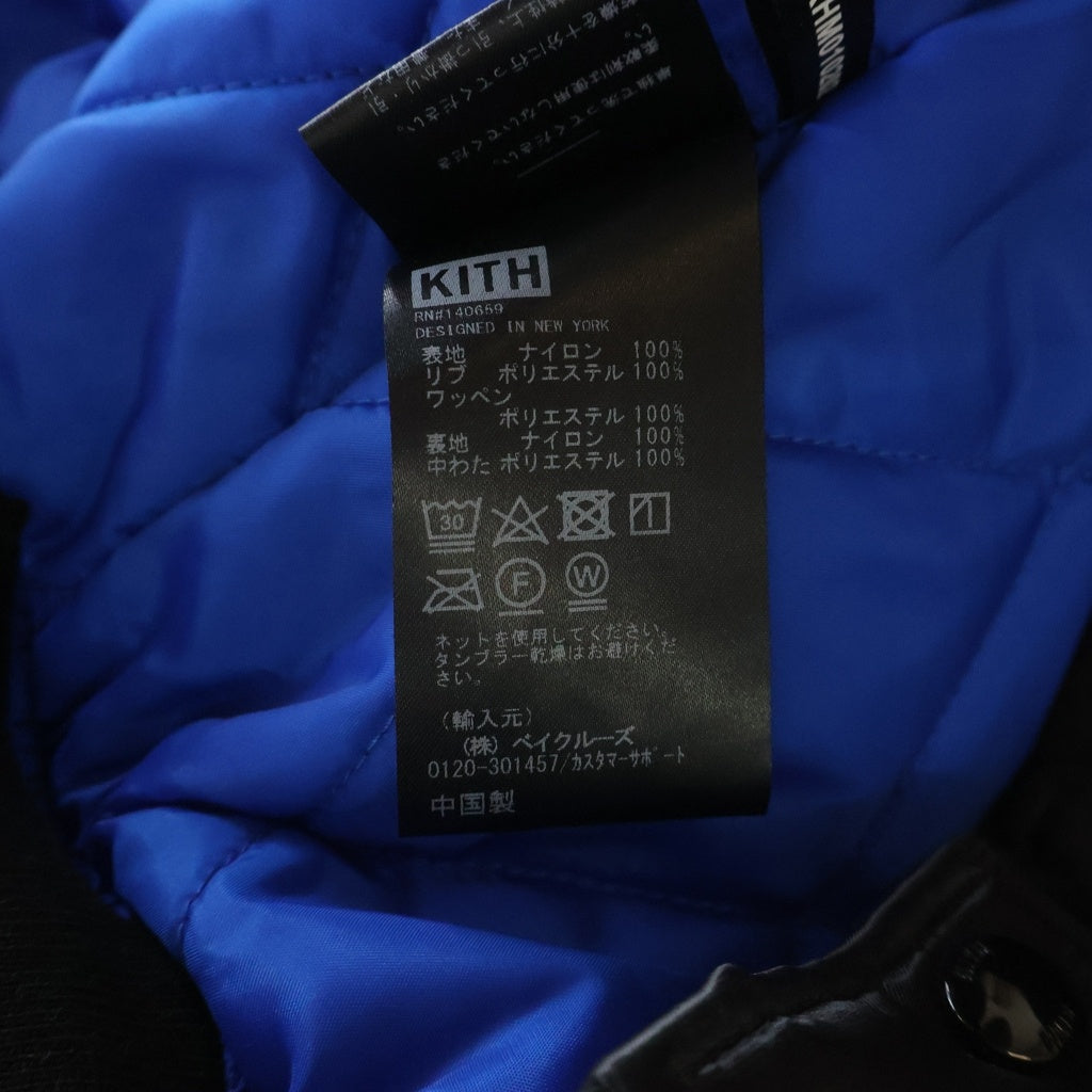 KITH(キス) Bomber Jacket フロント刺繍 ジップアップ ボンバージャケット ブラック 22-011-060-0006-4-0