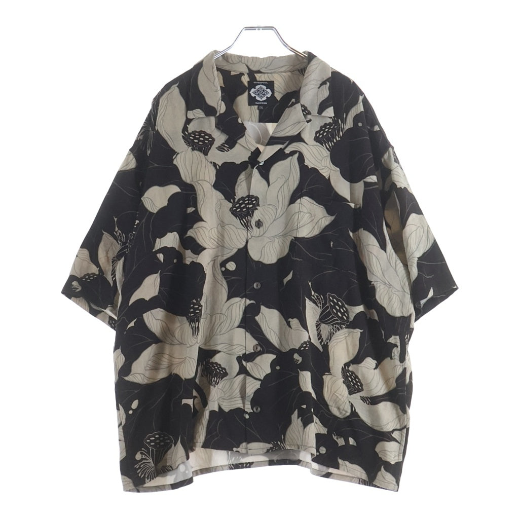 BUDSPOOL(バッズプール) × Gakkin HAWAIAN SHIRT ガッキン 総柄レーヨン 半袖シャツ ブラウン