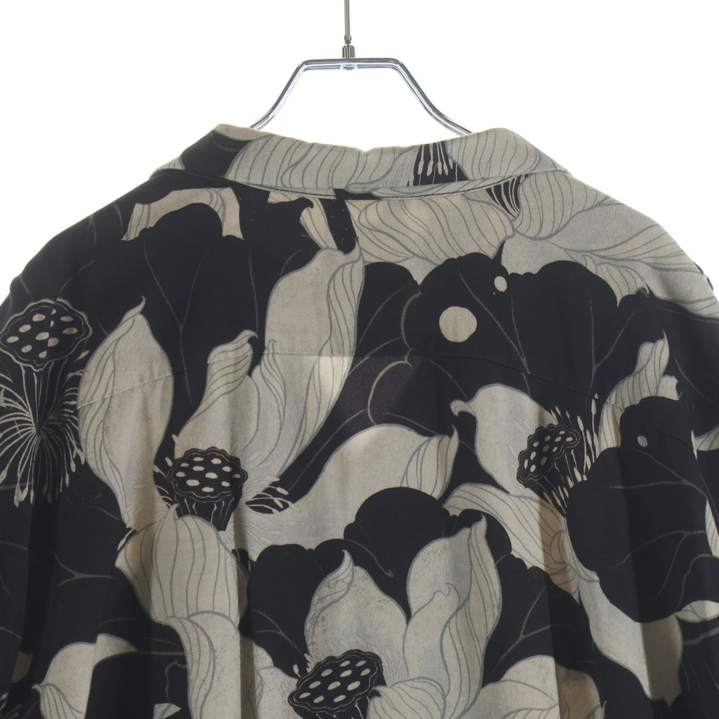 BUDSPOOL(バッズプール) × Gakkin HAWAIAN SHIRT ガッキン 総柄レーヨン 半袖シャツ ブラウン