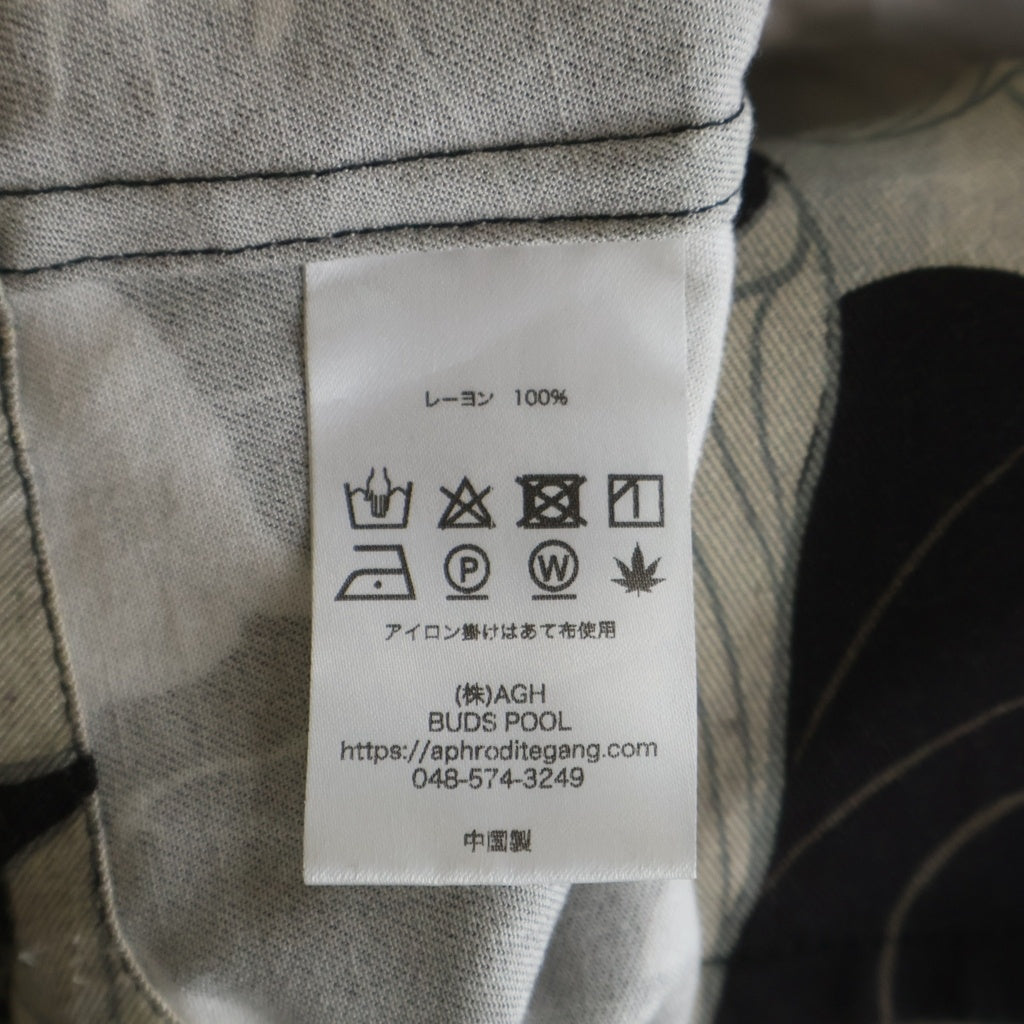 BUDSPOOL(バッズプール) × Gakkin HAWAIAN SHIRT ガッキン 総柄レーヨン 半袖シャツ ブラウン