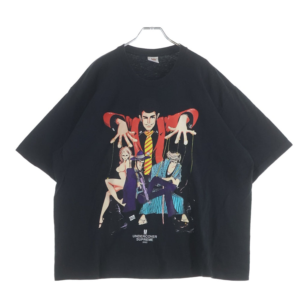 SUPREME(シュプリーム) 23SS × UNDERCOVER Lupin Tee アンダーカバー フロント ルパン三世 プリント 半袖Tシャツ カットソー ブラック
