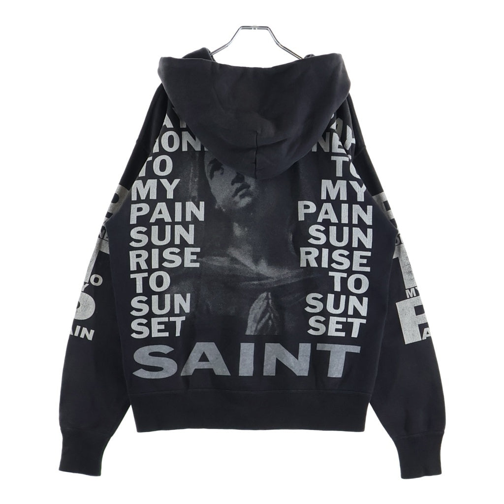 SAINT MICHAEL(セントマイケル) 24SS PTP_HOODIE BRND MONEY バーンドマネープリント スウェット プルオーバーパーカー ブラック SM-YS8-0000-C51