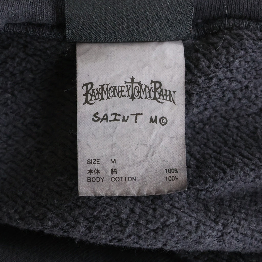 SAINT MICHAEL(セントマイケル) 24SS PTP_HOODIE BRND MONEY バーンドマネープリント スウェット プルオーバーパーカー ブラック SM-YS8-0000-C51