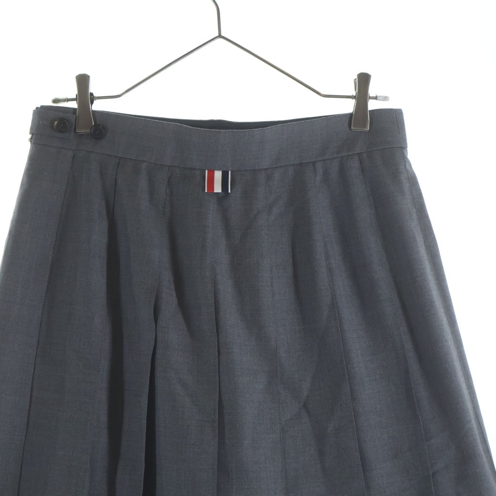 THOM BROWNE(トムブラウン) TWILL MIDI PLEATED SKIRT ツイル プリーツ ミディスカート グレー レディース FGC400V-00626-035