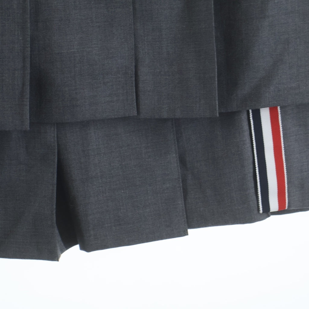 THOM BROWNE(トムブラウン) TWILL MIDI PLEATED SKIRT ツイル プリーツ ミディスカート グレー レディース FGC400V-00626-035