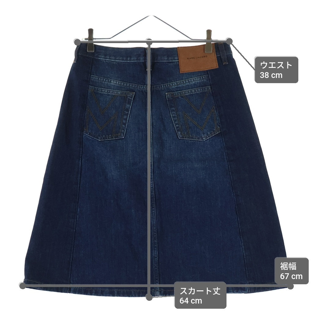 MARC JACOBS(マークジェイコブス) NAVY BLUE DENIM SKIRT バイカラー ジップアップ デニムスカート インディゴ レディース 2F5RSK050D02-480