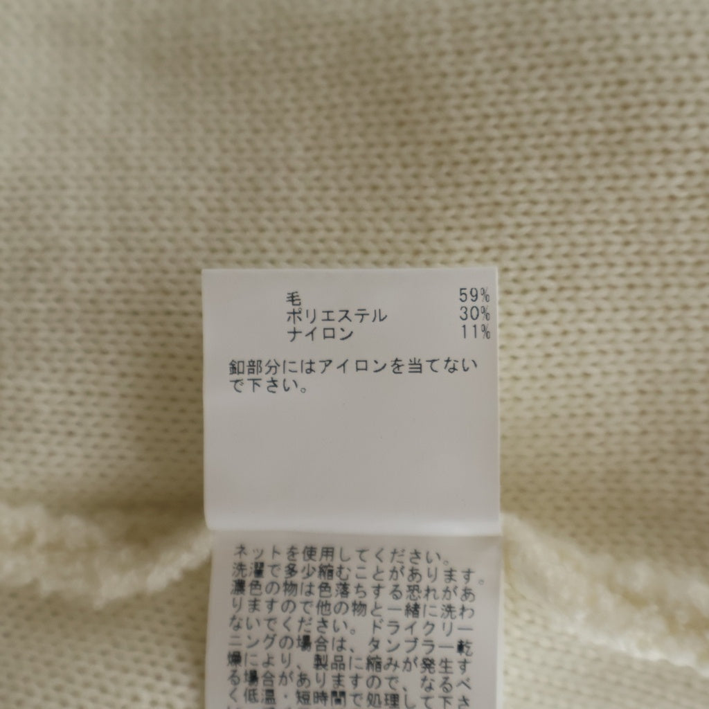ANAYI(アナイ) シアーライン クルーネック ニットカーディガン アイボリー レディース 102528-16-350-02-380