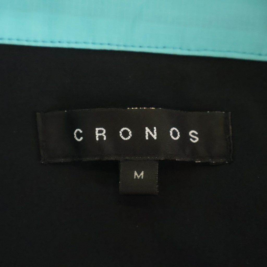 NO BRAND(ノーブランド) CRONOS クロノス ADAPT BLOUSON アダプト ブルゾン フロントロゴプリント ジップアップ ナイロンジャケット ブラック/ホワイト C03-BL-2604ST