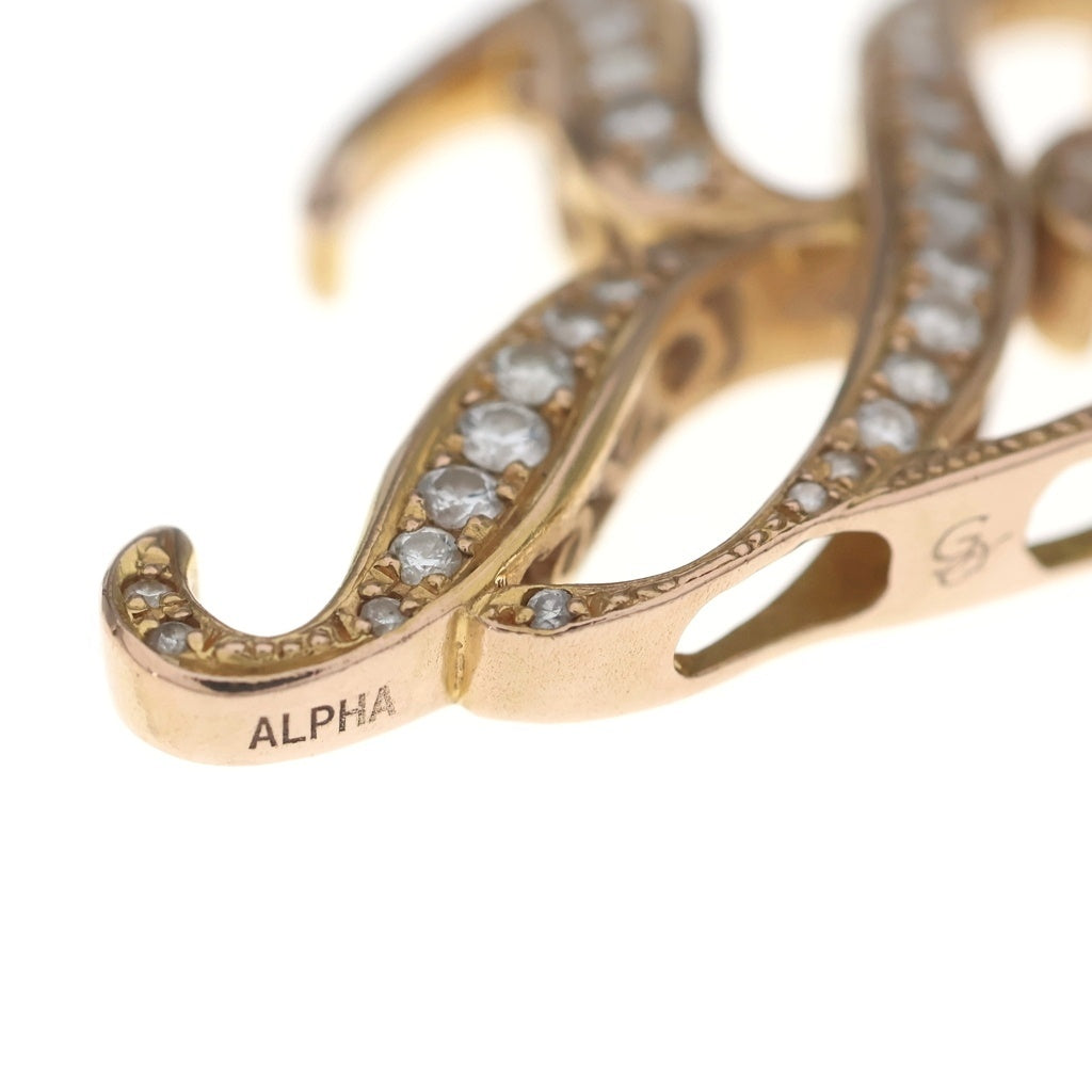 YUKIZAKI(ユキザキ) ALPHA アルファ イニシャルペンダントトップ K ダイヤ K18/YG 1.16ct 10.0g ゴールド