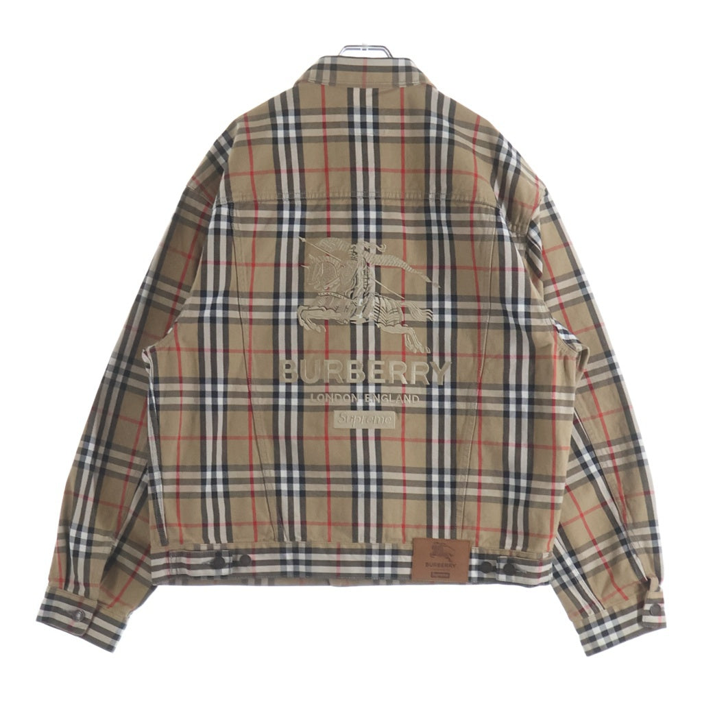 SUPREME(シュプリーム) × BURBERRY 22SS Denim Trucker Jacket バーバリー デニムトラッカージャケット ブラウン