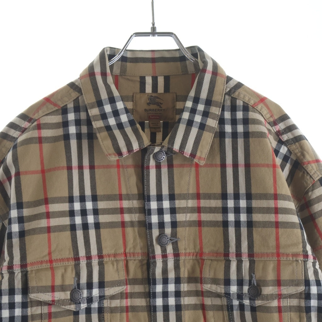 SUPREME(シュプリーム) × BURBERRY 22SS Denim Trucker Jacket バーバリー デニムトラッカージャケット ブラウン