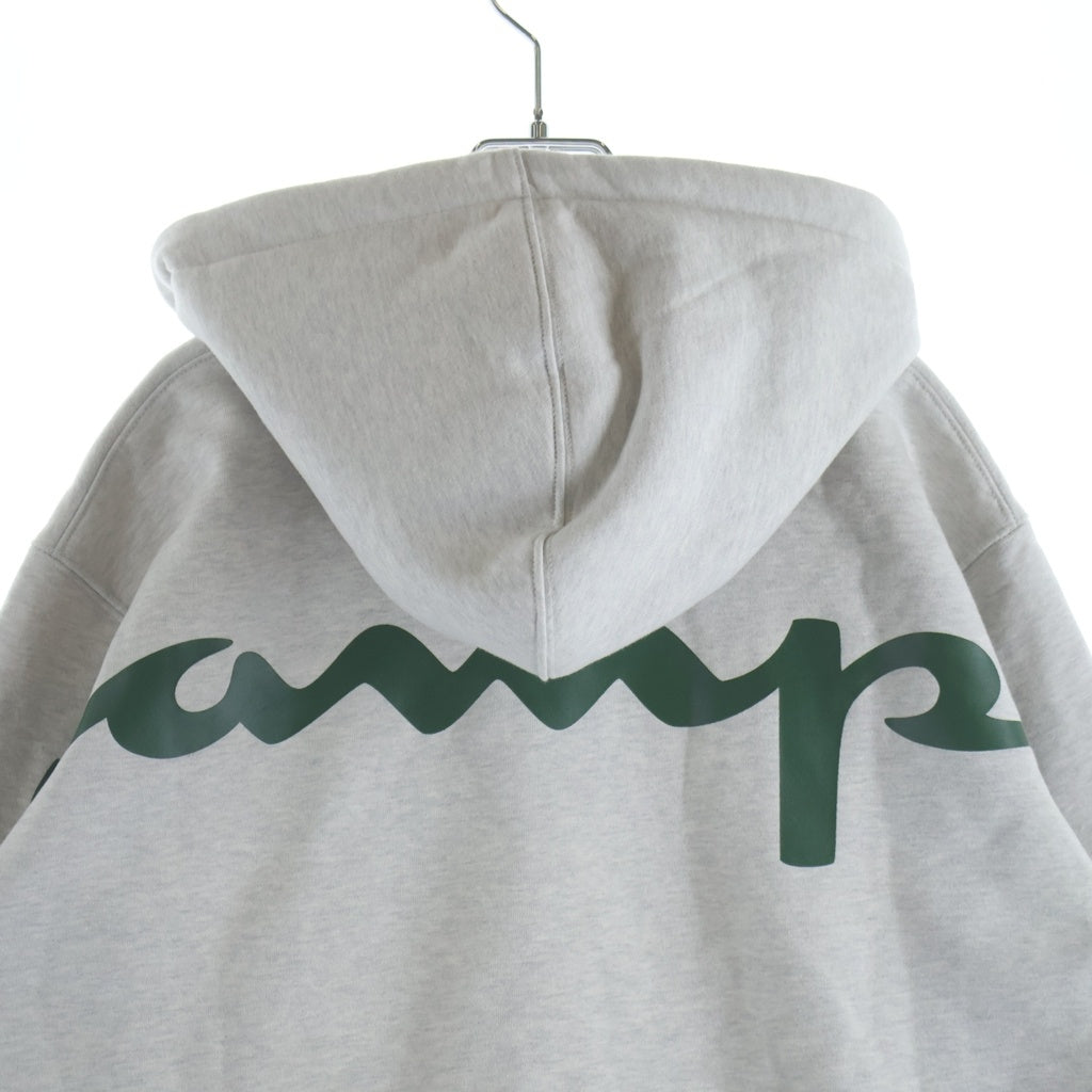 SUPREME(シュプリーム) × CHAMPION 18SS Hooded Sweatshirt チャンピオン バックロゴプリント プルオーバー パーカー グレー H6 122017