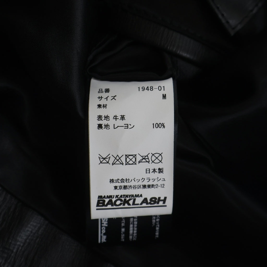 ISAMU KATAYAMA BACKLASH(イサムカタヤマバックラッシュ) KOBE LEATHER 神戸カウレザー シングル ライダースジャケット ブラック 1948-01