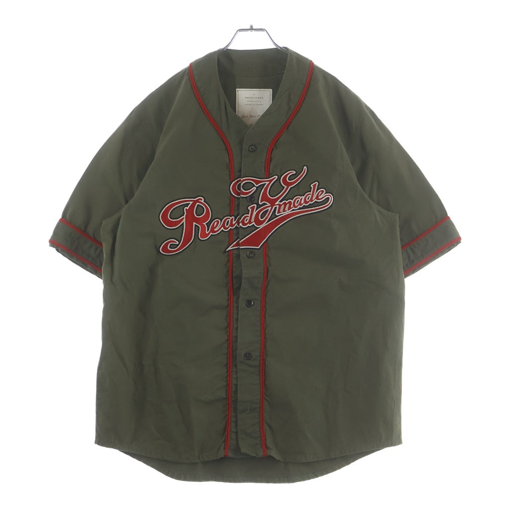 READY MADE(レディメイド) 19SS BASEBALL SHIRT ロゴ刺繍 ベースボール半袖シャツ カーキ