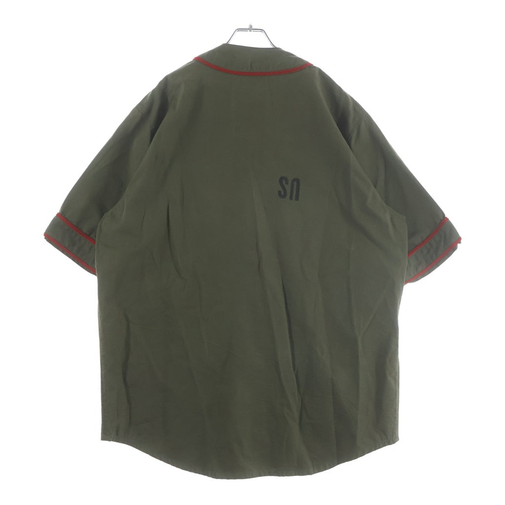 READY MADE(レディメイド) 19SS BASEBALL SHIRT ロゴ刺繍 ベースボール半袖シャツ カーキ