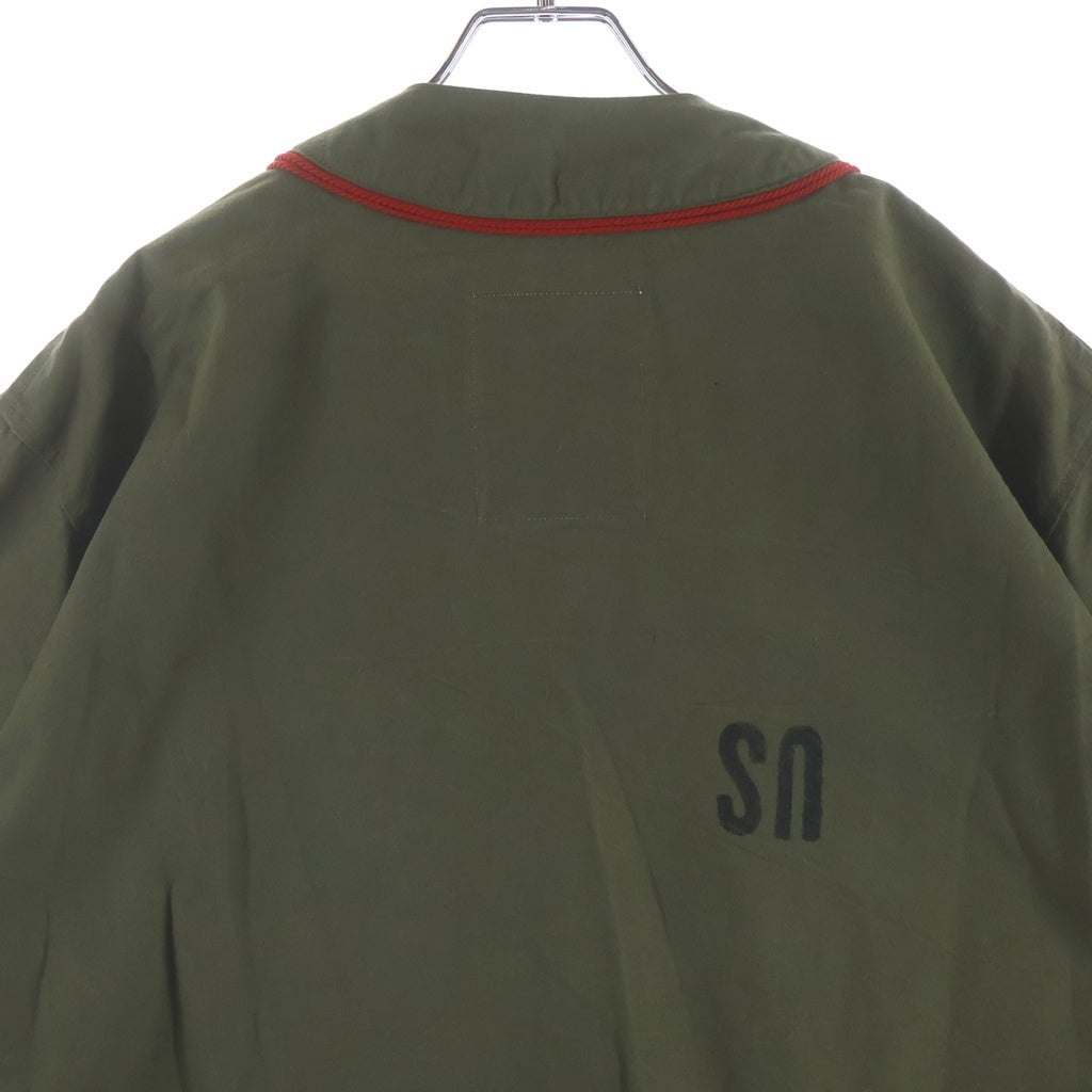 READY MADE(レディメイド) 19SS BASEBALL SHIRT ロゴ刺繍 ベースボール半袖シャツ カーキ