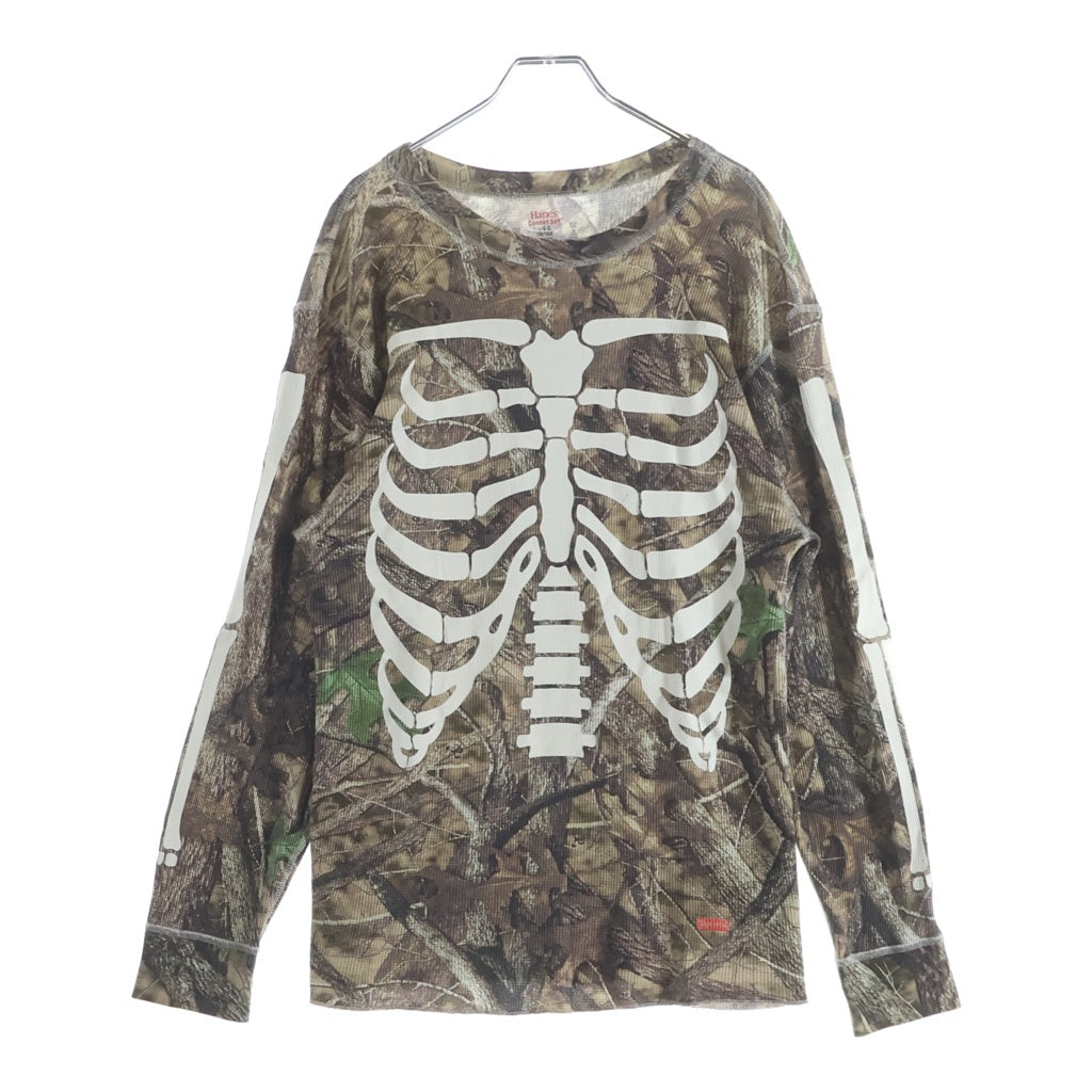 SUPREME(シュプリーム) 24SS ×Hanes Bones Thermal Crew Camo ヘインズ ボーンズ サーマル 長袖シャツ クルーネック カットソー カーキ