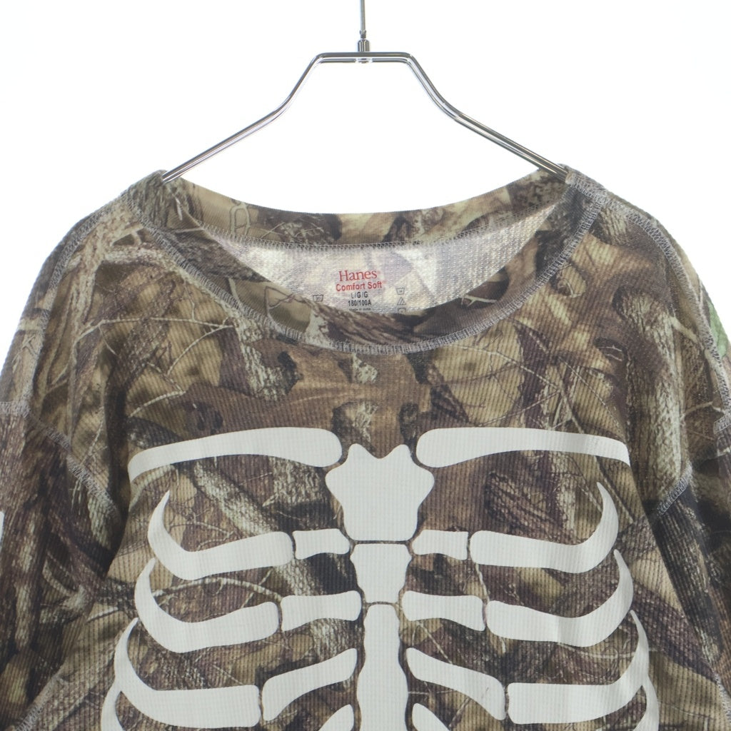 SUPREME(シュプリーム) 24SS ×Hanes Bones Thermal Crew Camo ヘインズ ボーンズ サーマル 長袖シャツ クルーネック カットソー カーキ