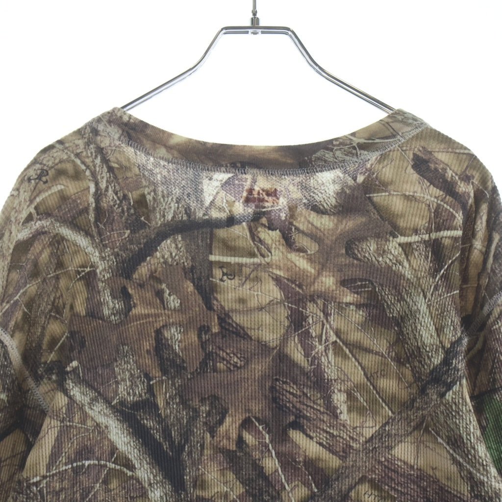 SUPREME(シュプリーム) 24SS ×Hanes Bones Thermal Crew Camo ヘインズ ボーンズ サーマル 長袖シャツ クルーネック カットソー カーキ