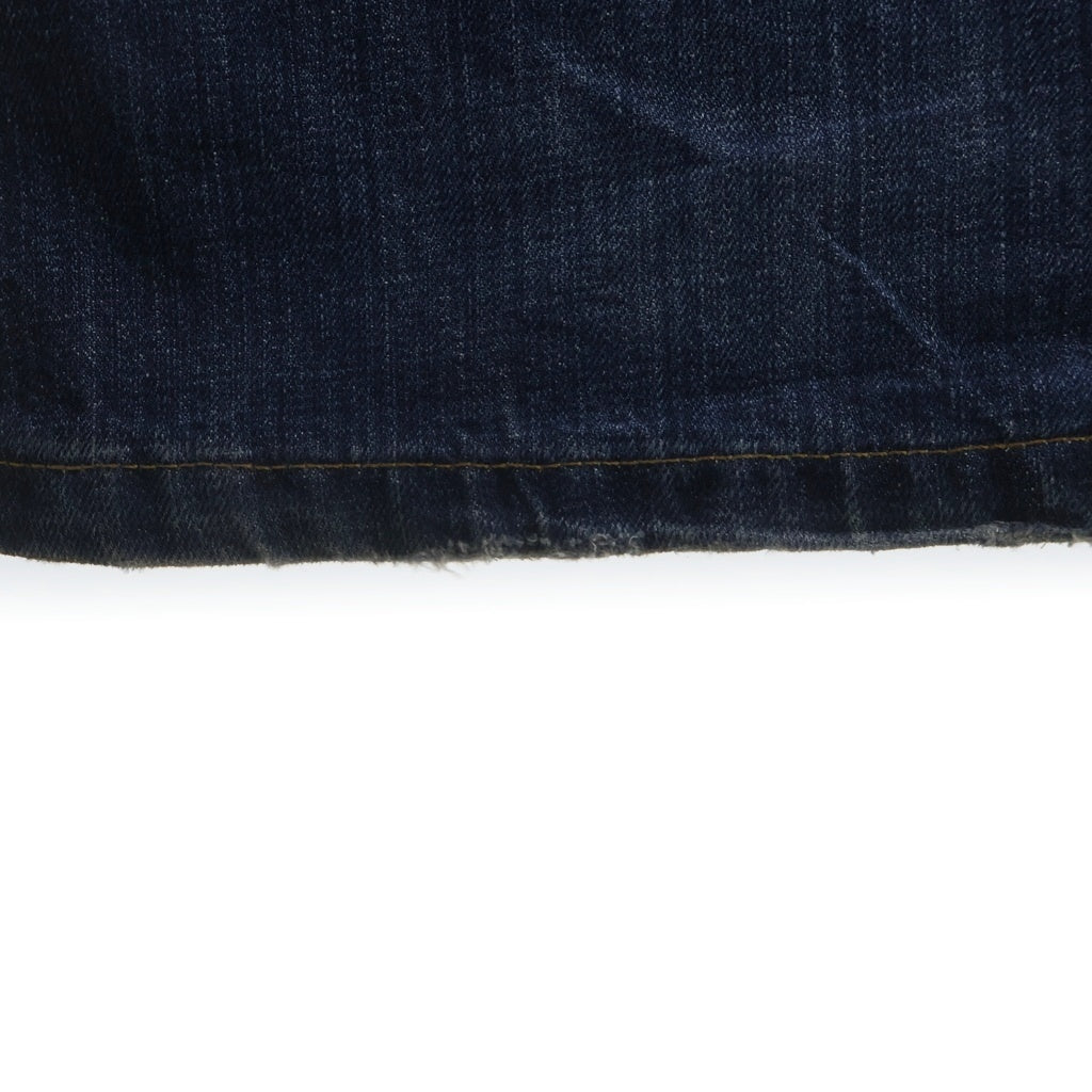 MAC HOPE(マックホープ) Skid Jeans Streaky Dark Blue ボタンフライ ワイドデニムパンツ インディゴブルー 55284249