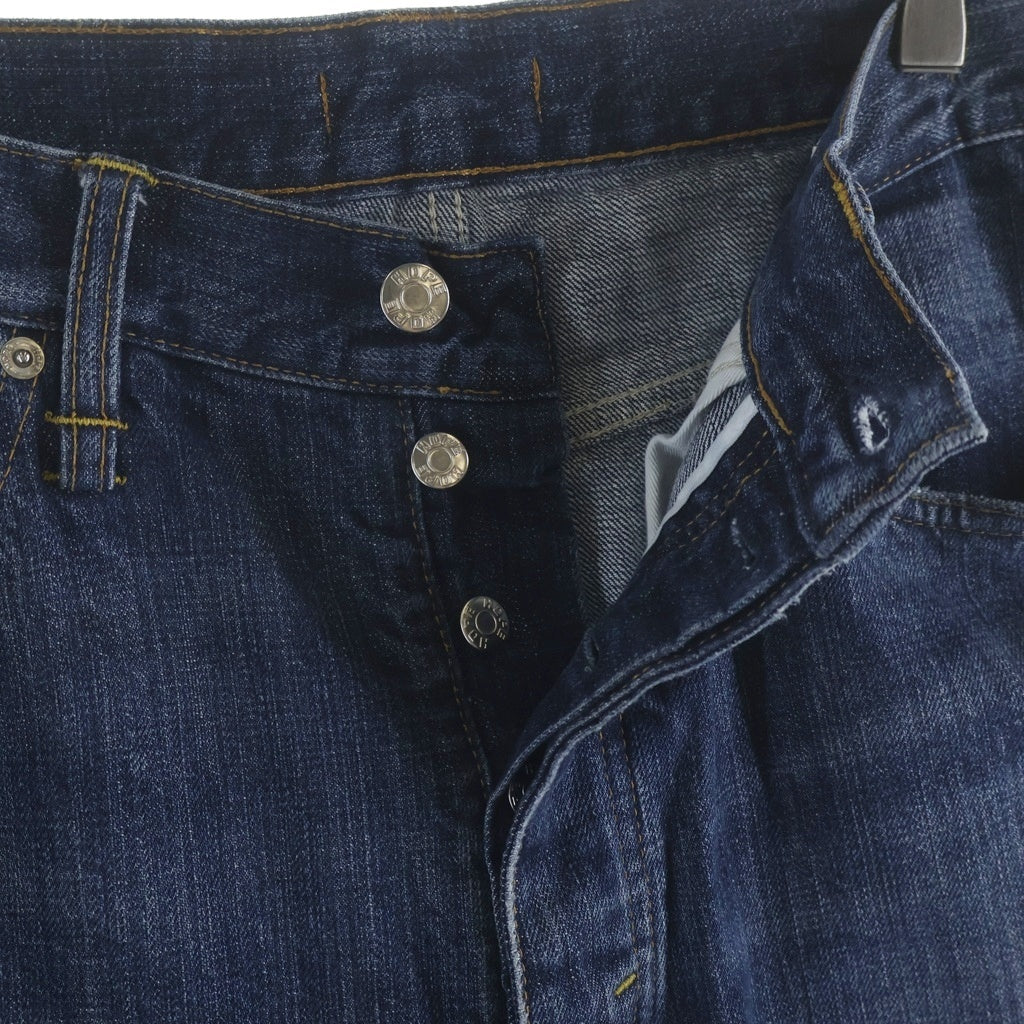 MAC HOPE(マックホープ) Skid Jeans Streaky Dark Blue ボタンフライ ワイドデニムパンツ インディゴブルー 55284249