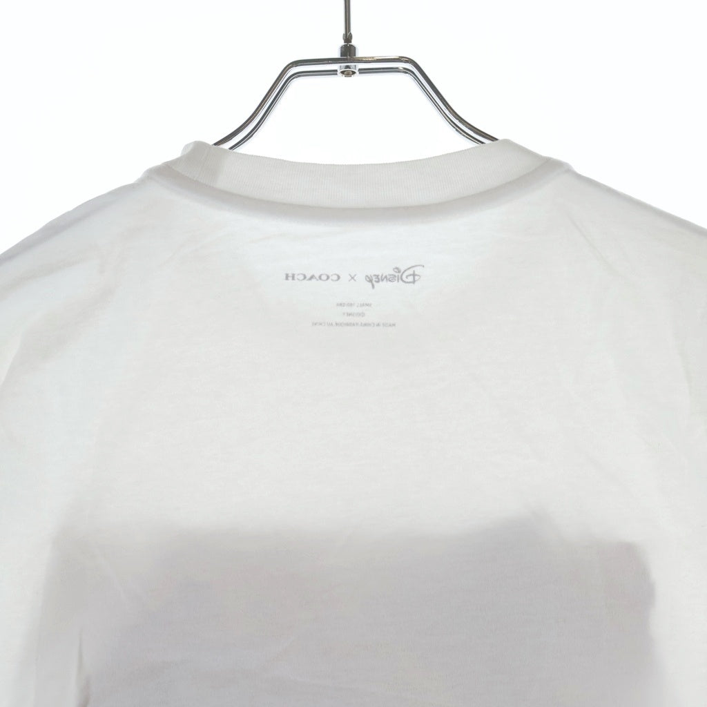 COACH(コーチ) ×DISNEY シグネチャーロゴ ワッペン クルーネック 半袖Tシャツ カットソー ホワイト 3233