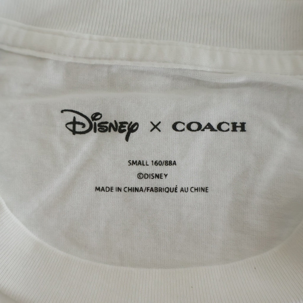 COACH(コーチ) ×DISNEY シグネチャーロゴ ワッペン クルーネック 半袖Tシャツ カットソー ホワイト 3233