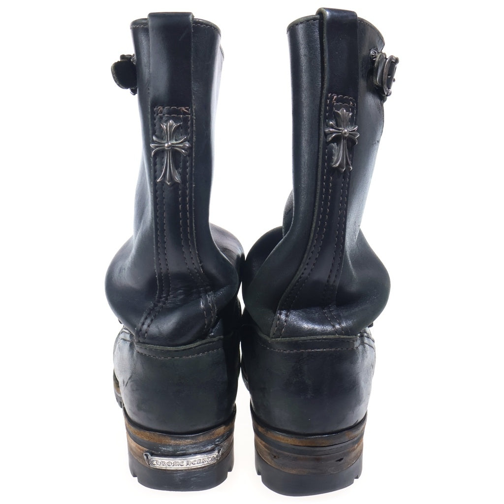 CHROME HEARTS(クロムハーツ) ×WESCO BOSS ウエスコ ボス CHクロス ガンスリンガー レザーエンジニアブーツ ブラック