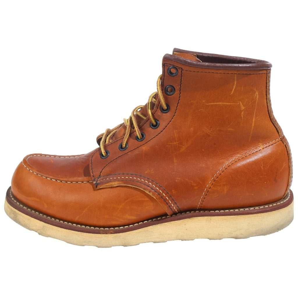 RED WING(レッド ウイング) 90S-00S IRISH SETTER MOC TOE CLASSIC WORK BOOTS 縦刺しゅう羽タグ アイリッシュセッター モックトゥ レザー クラシック ワークブーツ ブラウン