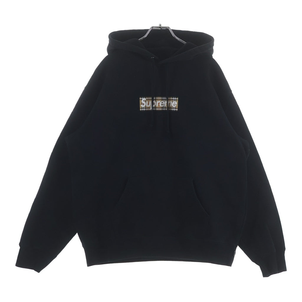 SUPREME(シュプリーム) 22SS ×BURBERRY Box Logo Hooded Sweatshirt バーバリー ボックスロゴ スウェットプルオーバーパーカー フーディー ブラック