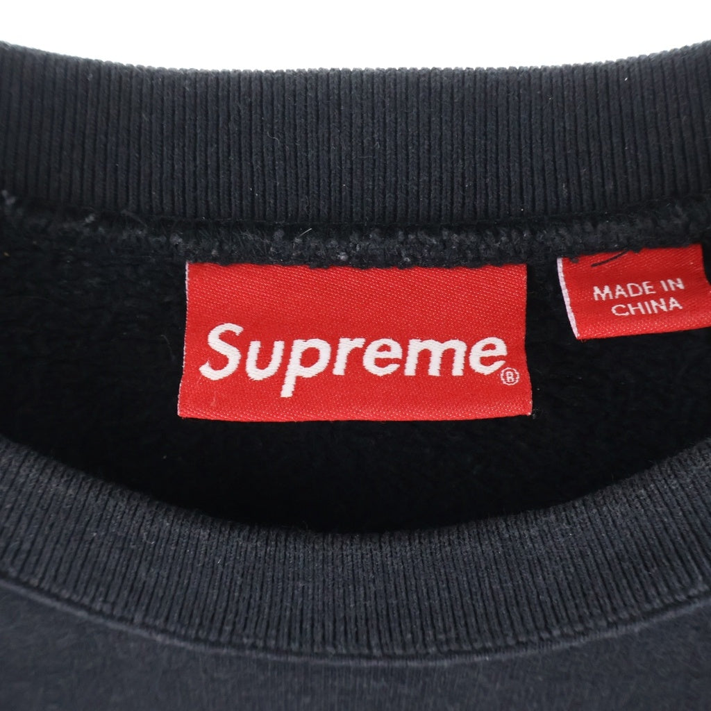 SUPREME(シュプリーム) 23SS Crest Crewneck クレスト ロゴ刺繍 クルーネック スウェットトレーナー ブラック
