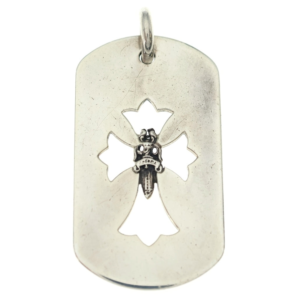 CHROME HEARTS(クロムハーツ) D TAG LRG DAGGER ダガーカットアウトドッグタグ ラージ ドッグタグ ネックレストップ シルバー