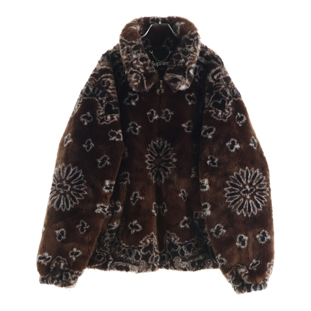 SUPREME(シュプリーム) 21SS Bandana Faux Fur Bomber Jacket 総柄 バンダナ ファー ボンバージャケット ブラウン