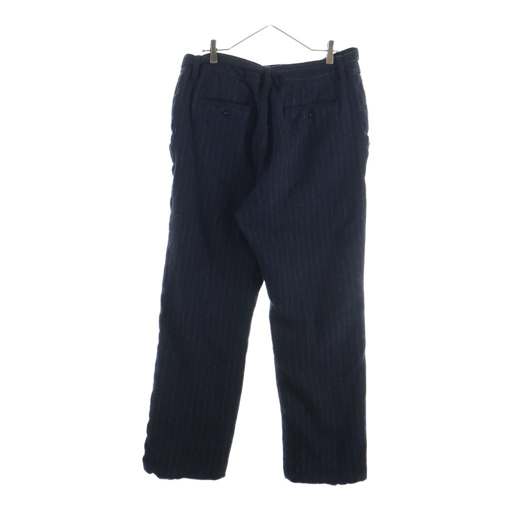Sacai(サカイ) 23AW WOOL STRIPED PANTS WITH BELT ウール ストライプ チェック ベルト付き スラックスパンツ ネイビー 23-03195M