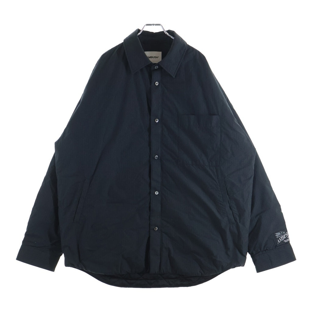 AMBUSH(アンブッシュ) 23AW チェック柄 ボタンダウン コーチジャケット ネイビー BMES001F23FAB001