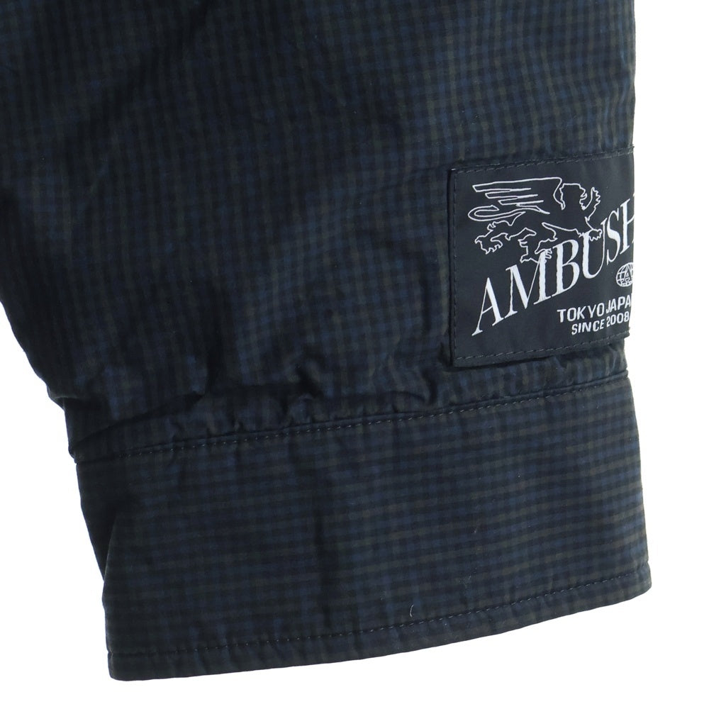 AMBUSH(アンブッシュ) 23AW チェック柄 ボタンダウン コーチジャケット ネイビー BMES001F23FAB001