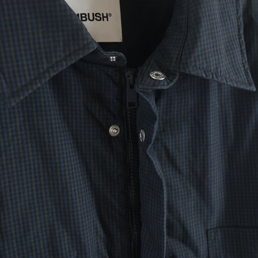 AMBUSH(アンブッシュ) 23AW チェック柄 ボタンダウン コーチジャケット ネイビー BMES001F23FAB001