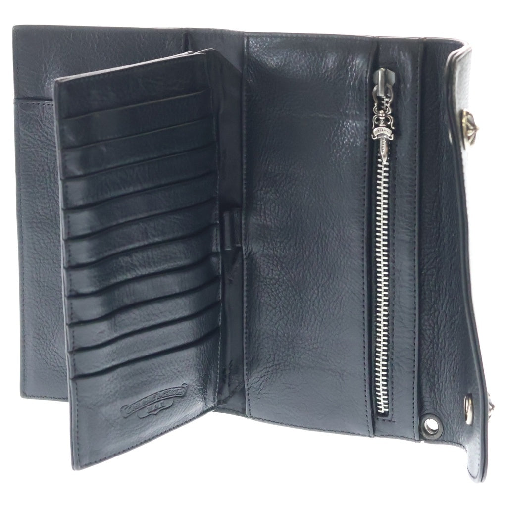 CHROME HEARTS(クロムハーツ) WAVE ウェーブ レザーウォレット 財布 ブラックBCA375