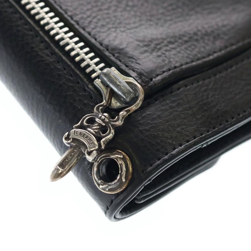 CHROME HEARTS(クロムハーツ) WAVE ウェーブ レザーウォレット 財布 ブラックBCA375