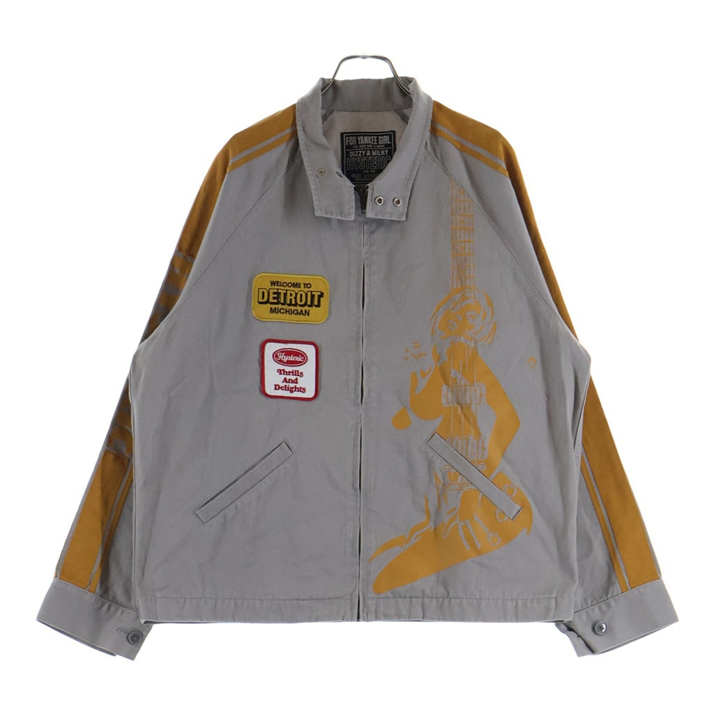 HYSTERIC GLAMOUR(ヒステリックグラマー) 24AW DETROIT ROCK デトロイト ロック レーシングジャケット ベージュ/オレンジ 02243AB11