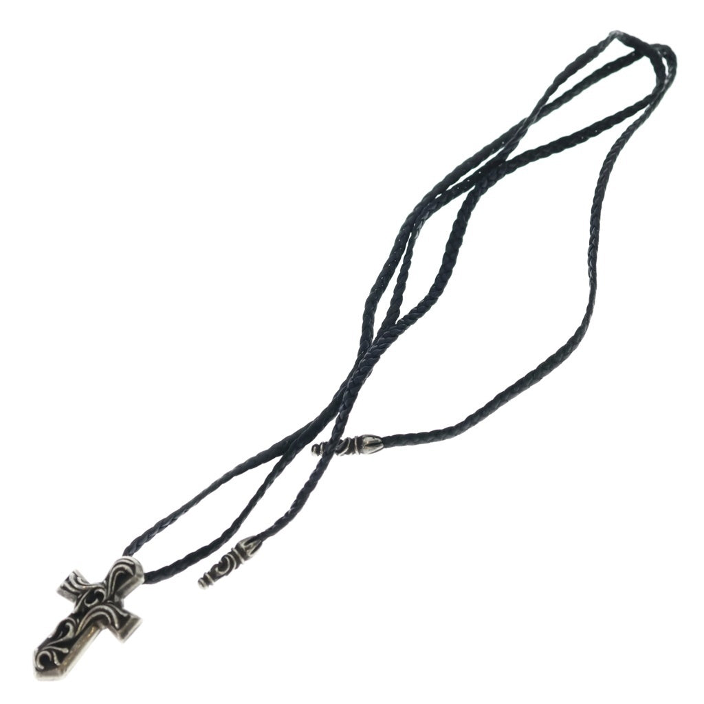 CHROME HEARTS(クロムハーツ) VULCAN CROSS LG LB ラージバルカンクロス Wレザーブレイド ネックレス シルバー