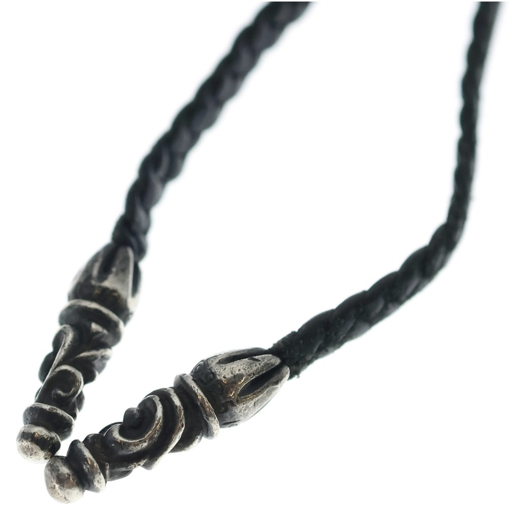 CHROME HEARTS(クロムハーツ) VULCAN CROSS LG LB ラージバルカンクロス Wレザーブレイド ネックレス シルバー